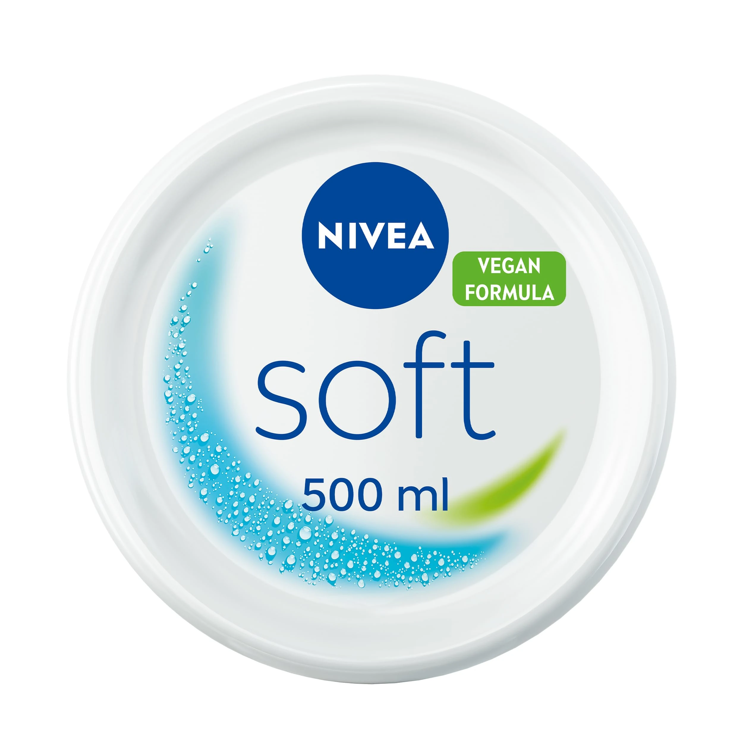 NIVEA Soft Moisturising Cream (500ml), 48H Moisturiser for Face, Body and Hands with Vitamin E and Jojoba Oil, Moisturises Deeply, Vegan Formula