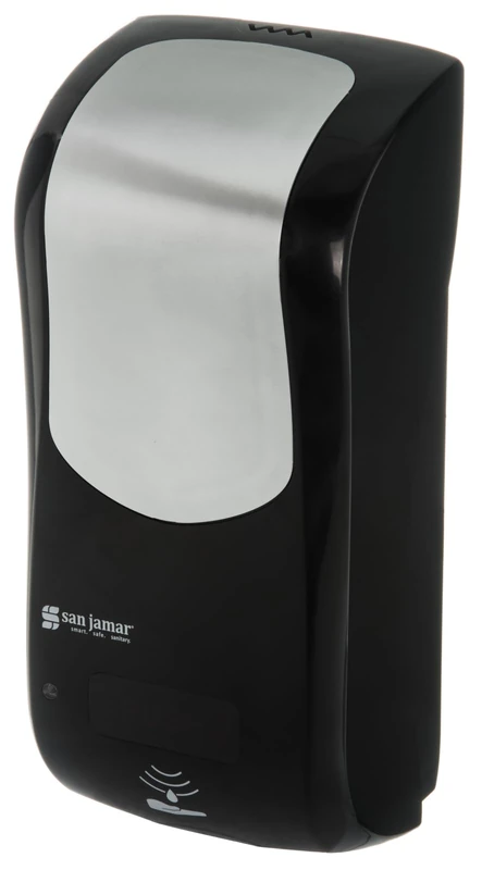 San Jamar SHF970BKSS Summit Rely Black Hybrid Automatic Foam Hand Soap and Sanitiser Dispenser - 5 1/2" x 4" x 12" - Image 1