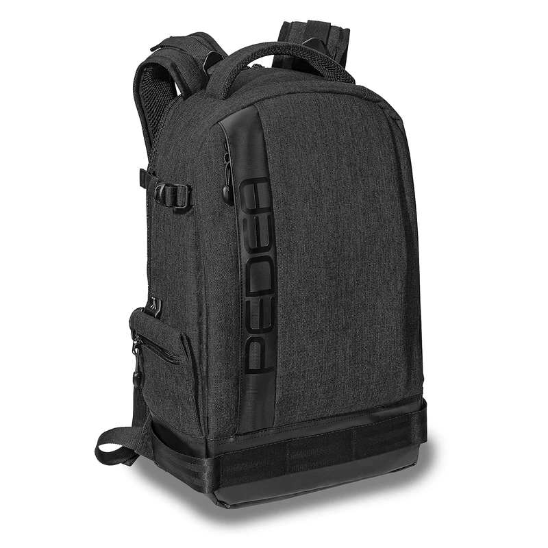 PEDEA DSLR Camera Backpack "Fashion" Backpack for SLR cameras with waterproof rain cover and variable interior dividers, black