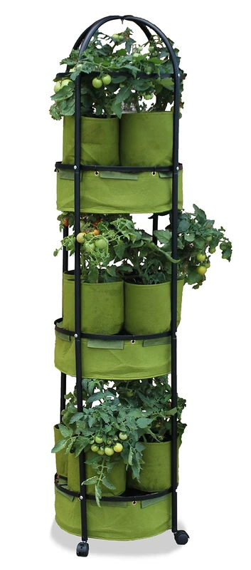 Haxnicks Vigoroot Self Watering Tower Garden | Self Watering Mini Greenhouse Planter | Growing Tomatoes Salads Herbs Vegetables | Urban Gardening | Small Garden | W50cm H180cm | VIG160101