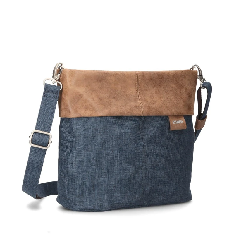 Zwei Olli OT8 Women's Handbag 3 Litre Classic Crossbody Bag Water-Repellent Robust Two-Tone Design Shoulder Bag with 2 Shoulder Straps Short & Long, Blue (blue), H 23 x B 25 x T 10 cm, Casual - Image 1