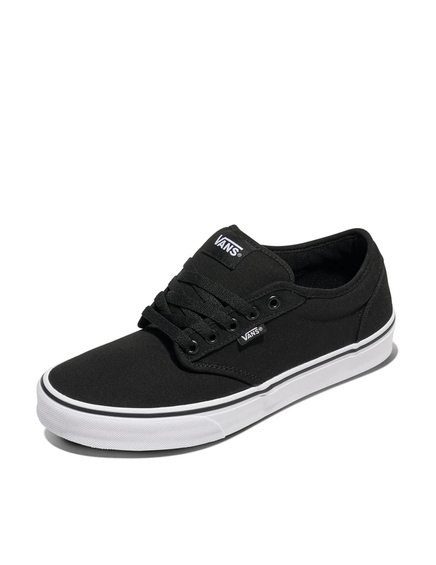 Vans Men's Atwood Low-Top Sneakers, Black Canvas Black White, 8.5 UK