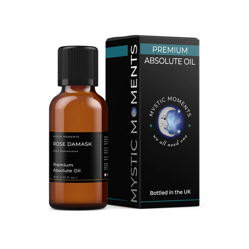 Mystic Moments | Rose Damask Absolute Oil 30ml | Rosa damascena | Sweet Floral Aroma | Medium to Top Note | Solvent Extracted | Natural Perfumery & Skincare Use | Long Lasting & Penetrating Scent