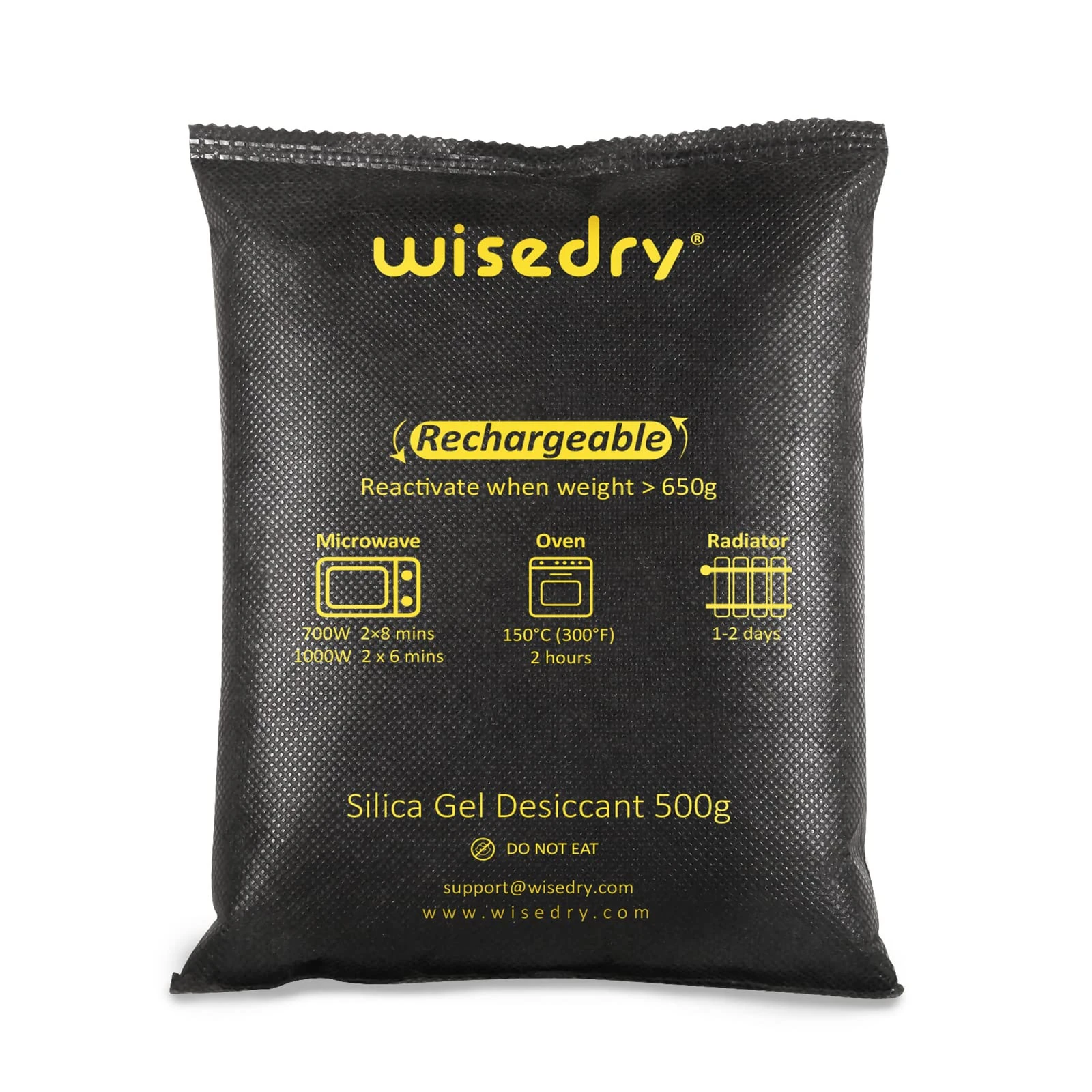 wisedry Silica Gel Packets Car Dehumidifier Bag Reusable, 1kg [2 x 500 Gram] Microwave Fast Reactivated Desiccant Sachets Eliminates Foggy Damp Windscreen, Moisture Absorber for Car, Caravan, Van