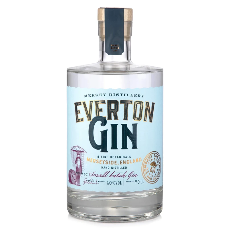 The Handmade Gin Company - Premium Everton Gin - 40% ABV - Hand Distilled in Britain - Juniper and Citrus tones - 70cl Bottle