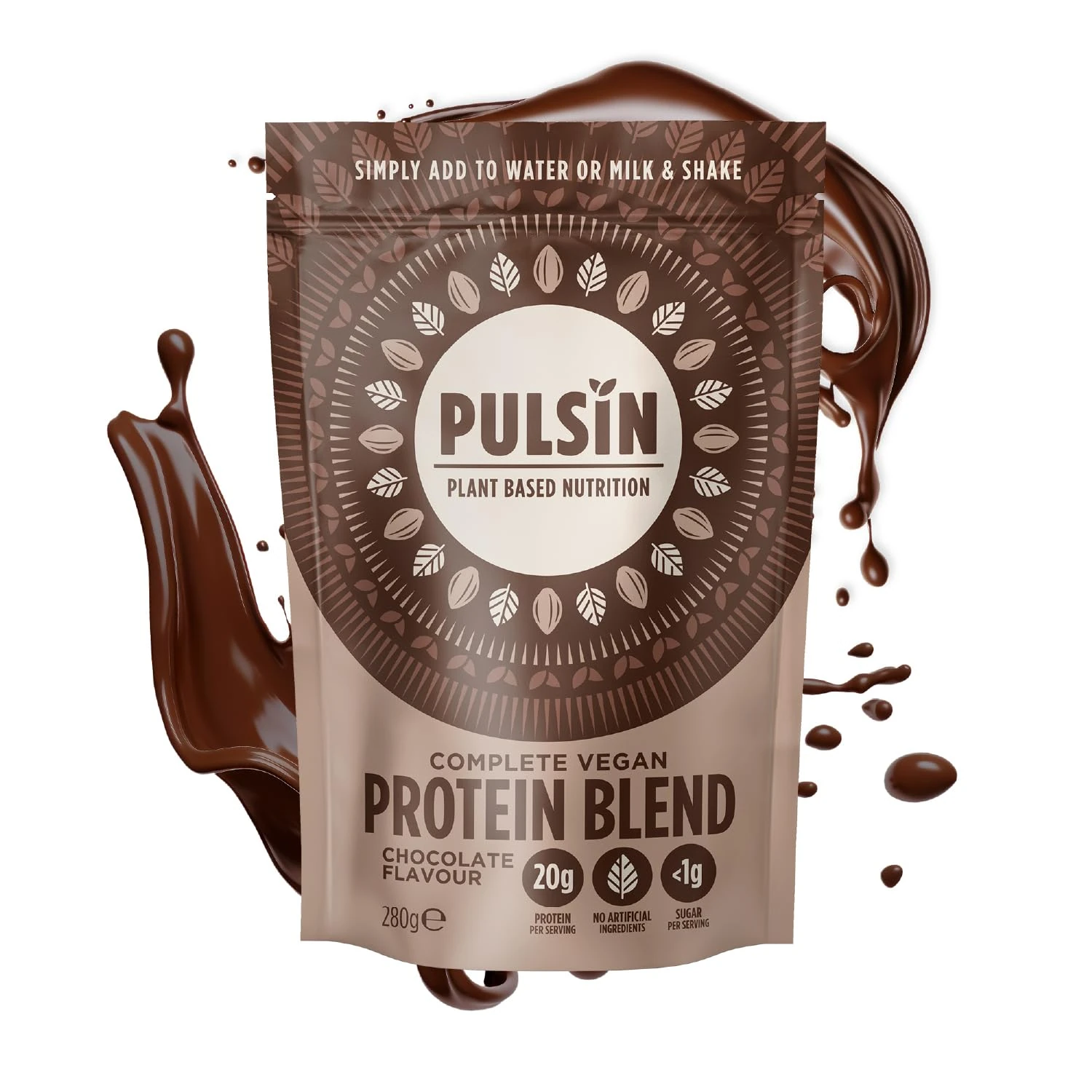Pulsin - Chocolate Vegan Pea Protein Powder - 250g - 17.4g Protein, 2g Carbs, 97 Kcal Per Serving - Gluten Free, Plant Based, Palm Oil Free & Dairy Free
