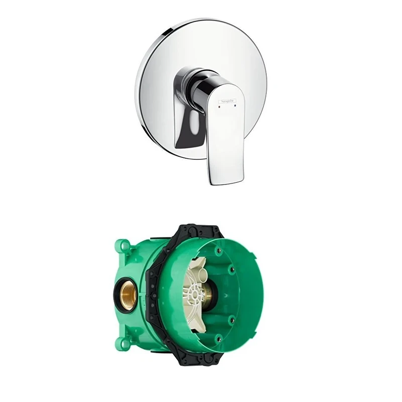 hansgrohe Metris shower mixer for 1 outlet, chrome and basic set bundle