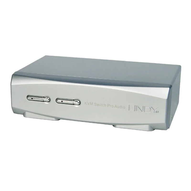 LINDY 39304 2 Port KVM Switch Pro USB 2.0, DisplayPort 1.2 with TTU, Silver