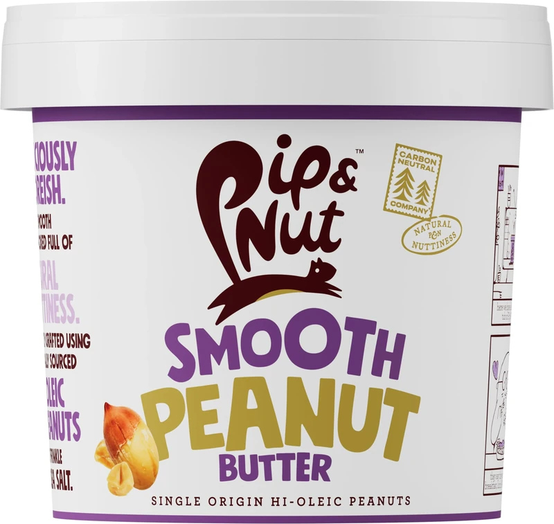 Pip & Nut - Smooth Peanut Butter (1kg) | Natural Nut Butter, No Palm Oil, No Added Sugar, Hi-Oleic Peanuts, High in Unsaturated Fats, Gluten Free, Vegan, Dairy Free (Packing May Vary)