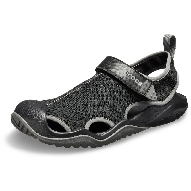 Crocs Swiftwater Mesh Deck Sandal Men, Men’s Closed Toe Sandals, Black (Black 001), 7 (41/42 EU))) - Image 1