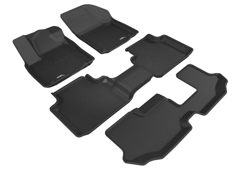 3D MAXpider Complete Set Custom Fit All-Weather Floor Mat for Select Models - Kagu Rubber (Black)