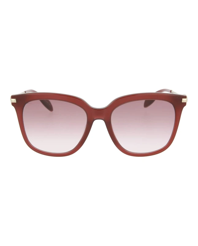 Alexander Mcqueen Women'S Am0107S Am0107S 003 55 Rectangular Sunglasses 55, 003-Burgundy/Pink