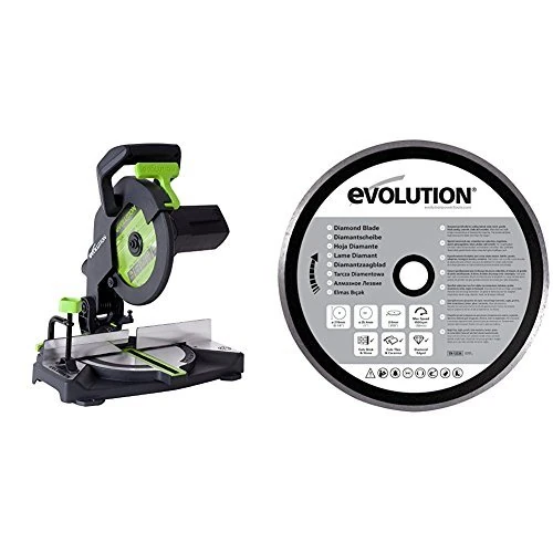Evolution Power Tools - Project F210-CMS Multi-Purpose Compound Mitre Saw, 210 mm (230 V) with Diamond Blade