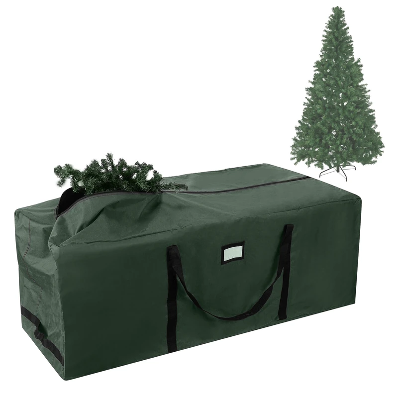 Elf Stor Rolling Christmas Tree Storage Bag- For 12 FT Artificial Trees-Green Canvas Duffel with Wheels-Protects Holiday Decorations & Inflatables
