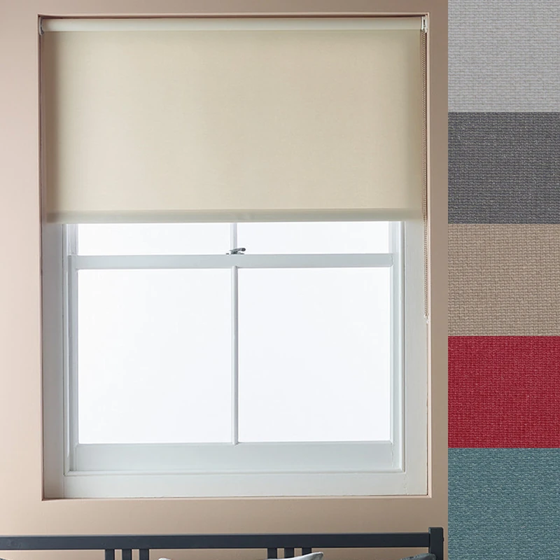 Luxum Made to Measure Roller Blind, 745mmx1400mm, Relaxed Linen Dimout (5 Colours, 400mm-2200mm Width, and Drop upto 2600mm also available) - Image 1