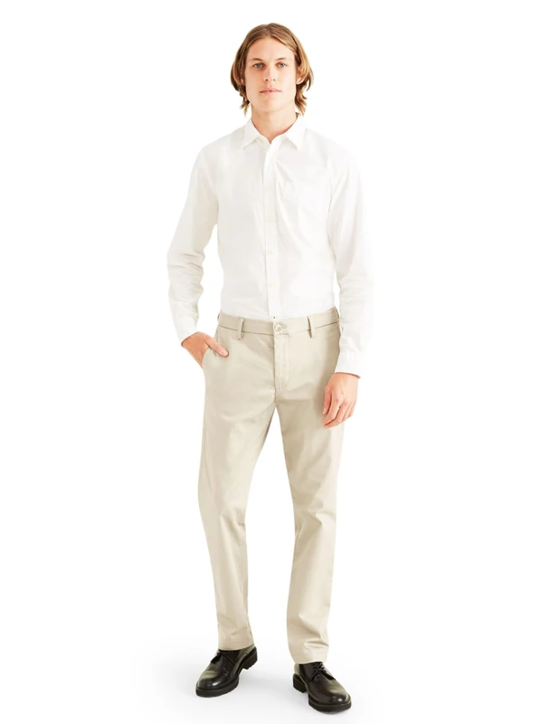 Dockers Men's Signature Khaki Slim FIT Pants Refined Chinos, Cloud, 30 W/30 L