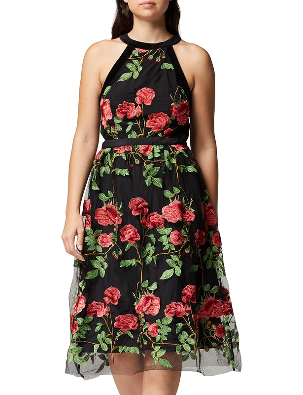 Truth & Fable Jcm-37029 Bridesmaid Dresses, Black Red Roses, 8