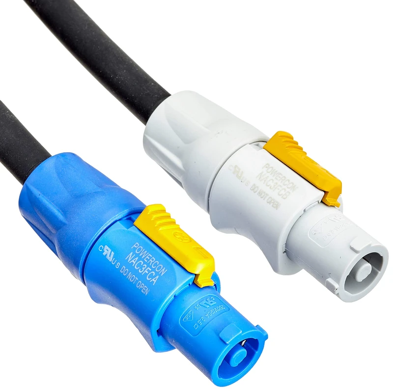 Neutrik Powercon H07 Cables 20 amp Connectors NAC3FCA PA Speaker link lead 3 x 2.5 mm Conductor Size (8 m)