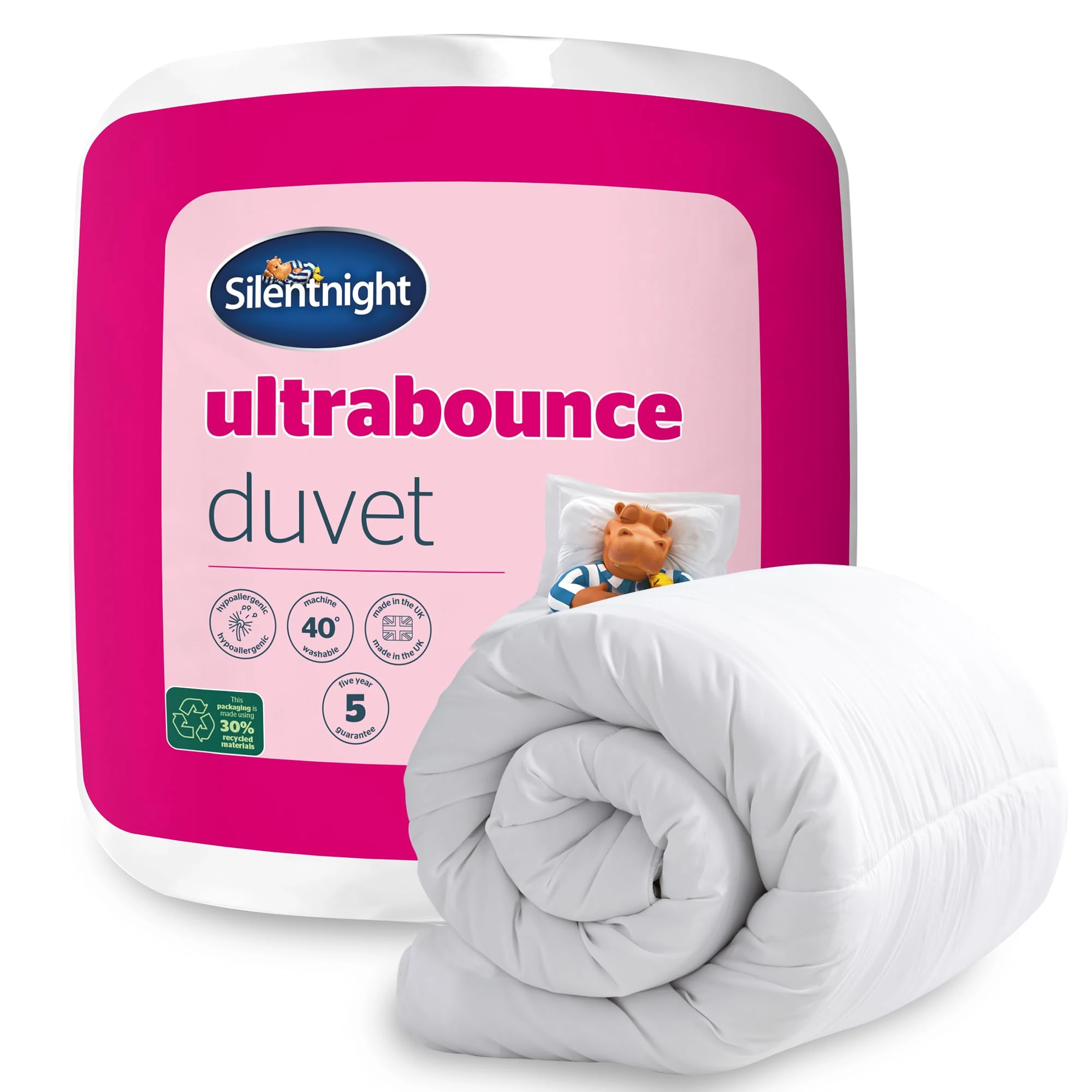 Silentnight Ultrabounce 13.5 Tog King Size Duvet - Thick Warm Winter Duvet Quilt Hypoallergenic and Machine Washable - King Size Bed, White