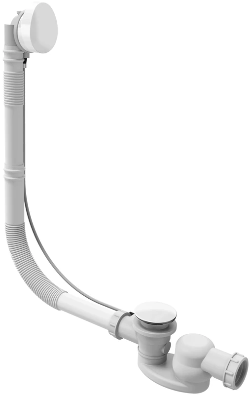 Jacob Delafon e6d015-00 Adjustable Fitting with Extra-Flat Trap with Overflow, White