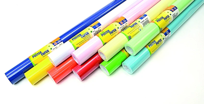 Scola Wipe Off Poster Paper Rolls, 10 Rolls, Assorted Colours, 760 mm x 10m, Educational Tools, School Displays, Ideal for Classrooms, Schools, Offices, Display Boards and Bulletin Boards