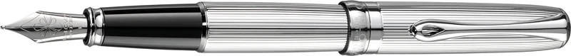 Diplomat Excellence A2 Fountain Pen with Steel Medium Nib - Guilloche Chrome