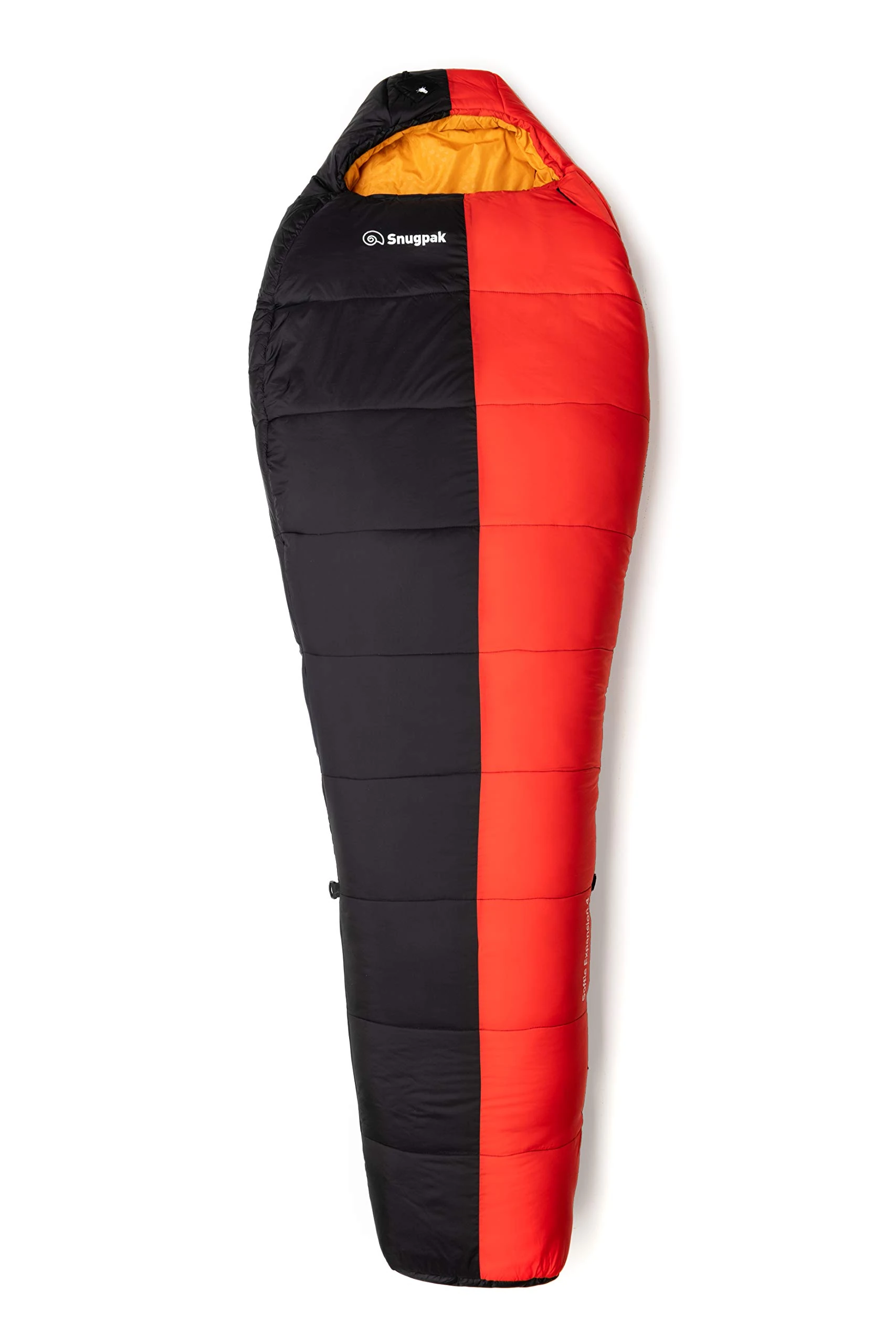 Snugpak | Softie Expansion 4 | Outdoor Sleeping Bag | Softie Insulation | Built-in Expanda Panel (Black/Red, Left Side Zip)