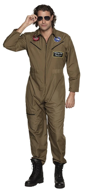 Boland Adult Jet Pilot Jumpsuit - Olive Green Costume