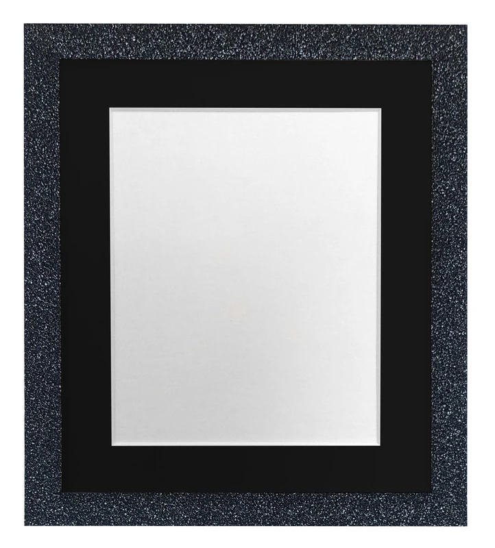 FRAMES BY POST Glitz Charcoal Picture Photo Frame with Black Mount 50 x 70 CM Image Size 24 x 16 Inch Plastic Glass