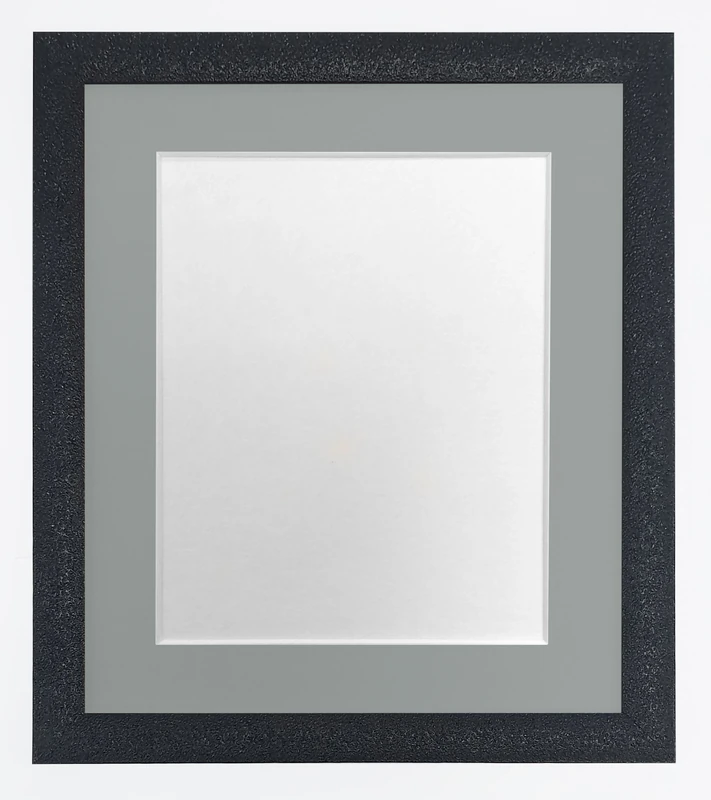FRAMES BY POST Glitz Black Picture Photo Frame with Dark Grey Mount 24 x 20 Image Size 20 x 16 inch Plastic Glass