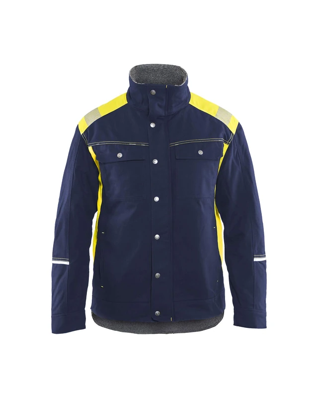 Blakläder 491513708833L Winter Jacket, Navy Blue/Yellow, Large