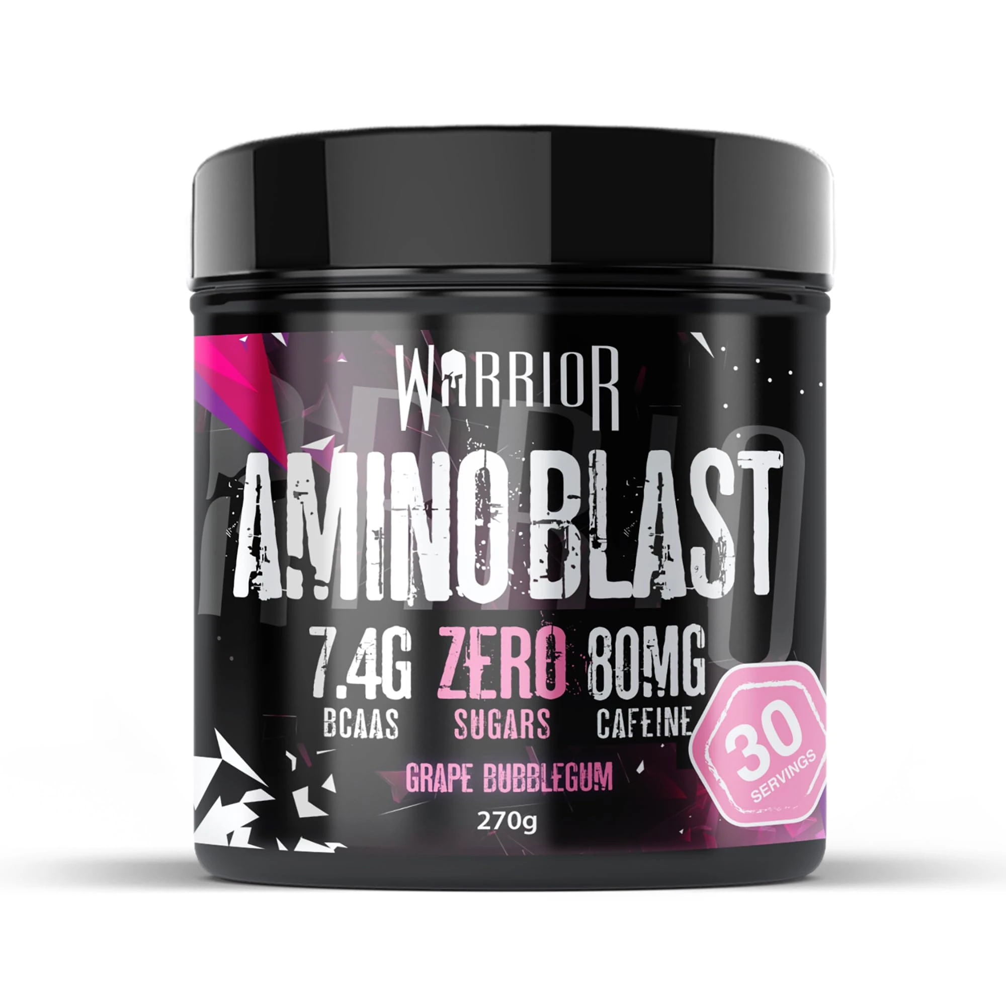 Warrior Amino Blast 270g – BCAA Powder – Branched Chain Amino Acids Supplement, Intra Workout & Recovery, Energy Drink – 30 Servings (Grape Bubblegum)