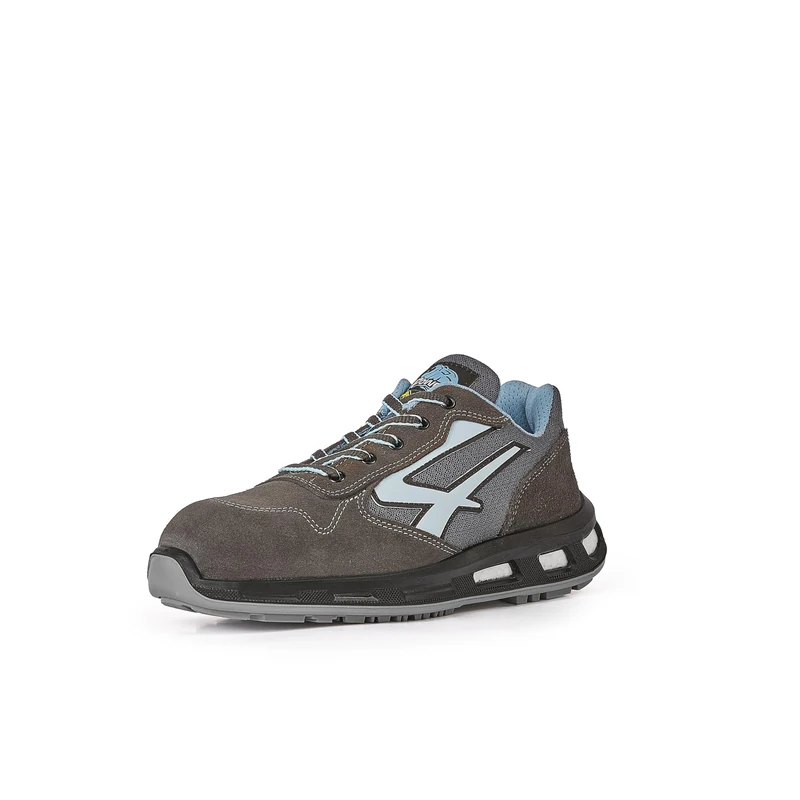 U-Power Red Lion Lolly, Unisex Safety Shoes, Lightweight, Flexible, Anti Puncture Leather Trainers, with Infinergy Insert, with Aluminium Toe Caps (Grey & Blue 41)