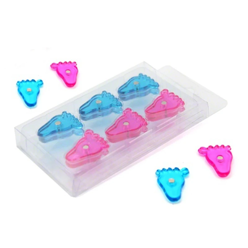 Blue & Pink Baby Feet Shaped Magnet for Fridge, Whiteboard, Noticeboard or Baby Showers - 22mm dia x 4mm high - Pack of 240 - Image 1