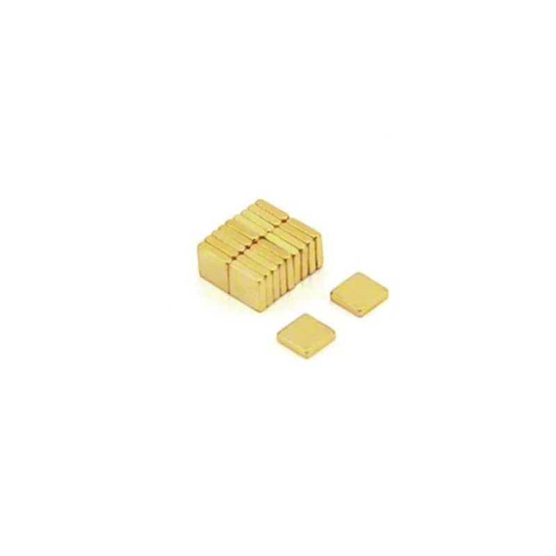 N50 Neodymium Gold Plated Magnet for Arts, Crafts, Model Making, DIY and Hobbies - 5mm x 5mm x 1.2mm thick 0.4kg Pull - Pack of 400