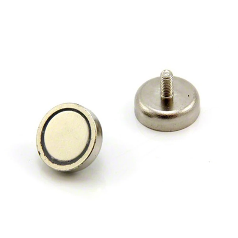 N42 Neodymium Pot Magnet with M5 Stud for Arts, Crafts, Model Making, DIY, Hobbies, Office, and Home - 25mm dia x 8mm thick - 20kg Pull - Pack of 10