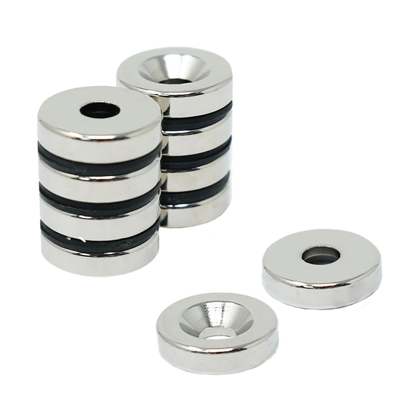 N42 Neodymium Countersunk Magnet for Arts, Crafts, Model Making, DIY, Hobbies, Office and Home - 20mm dia x 5mm thick x 6mm c/s - 7.1kg Pull - North - Pack of 40