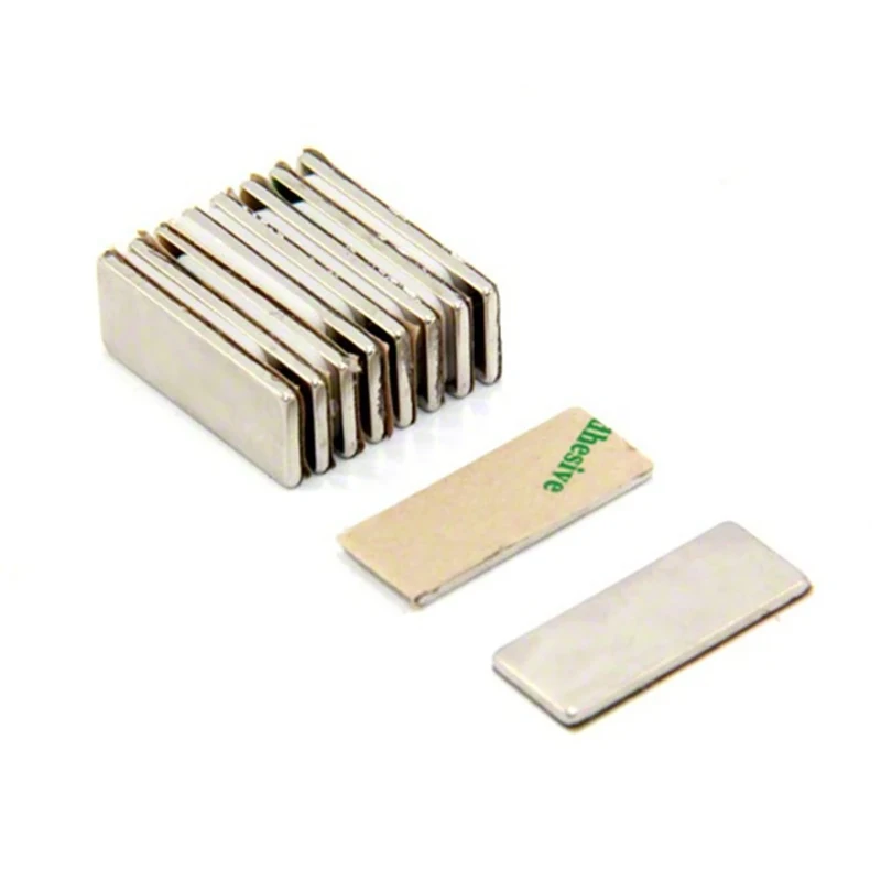 Adhesive N42 Neodymium Magnet for Arts, Crafts, Model Making, DIY, Hobbies, Office, and Home - 25mm x 10mm x 1.5mm thick - 2.2kg Pull - South - Pack of 100