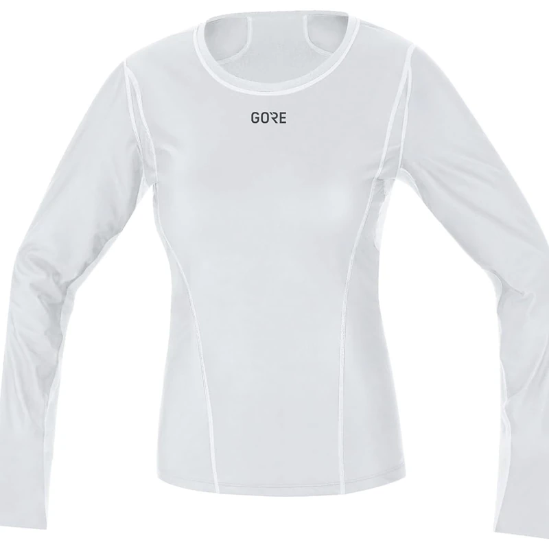 GORE WEAR Womens Windstopper Base Layer L/S Shirt, Light Grey/White, 34 EU