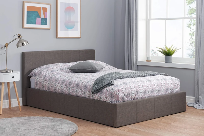 Birlea Berlin Ottoman Storage Bed, Fabric, Grey, Double