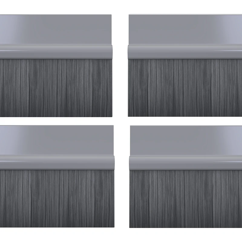 STORMGUARD 02AM0041000GR BDS Self Adhesive Bottom of The Door Brush Draught Seal, Grey, 1 m, Set of 4 Piece