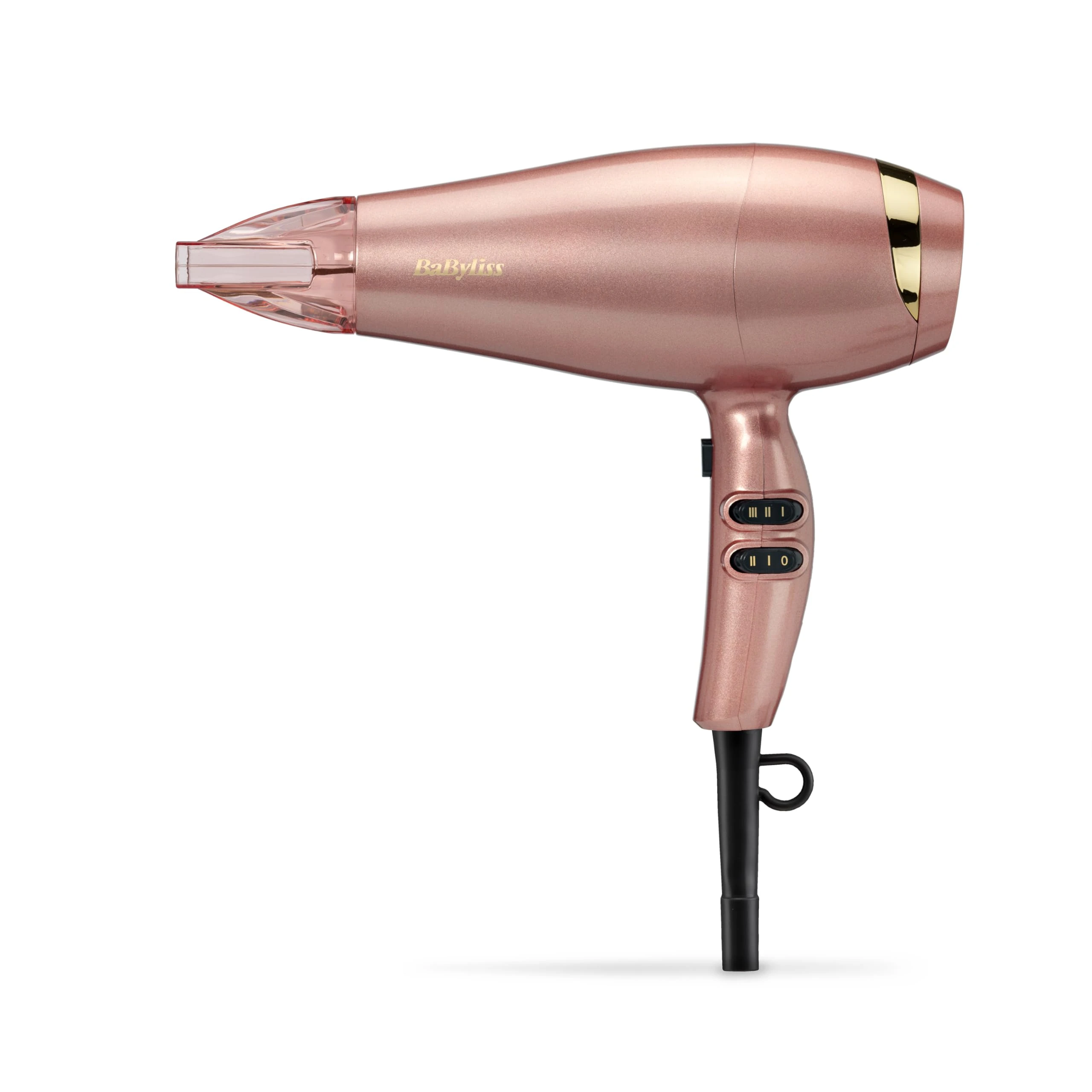 BaByliss Rose Gold Hair Dryer - 2100W Professional Ionic Blow Dryer, Lightweight Travel Hairdryer, Fast Drying Ceramic Hair Dryer, 3 Heat & 2 Speed Settings, Silver, 5336U