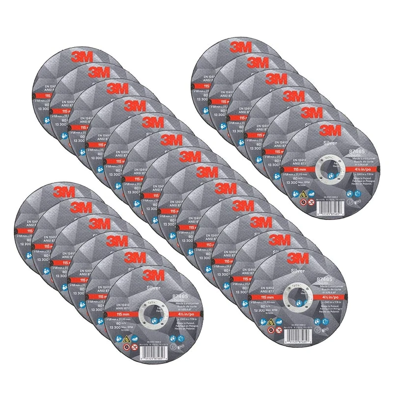 3M Silver Cut-Off Wheel, 87465, T1, 4.5 in x .045 in x 7/8 in,black