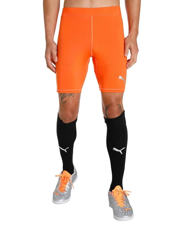 PUMA Men'S Liga Baselayer Short Tight' Pants, Orange, L