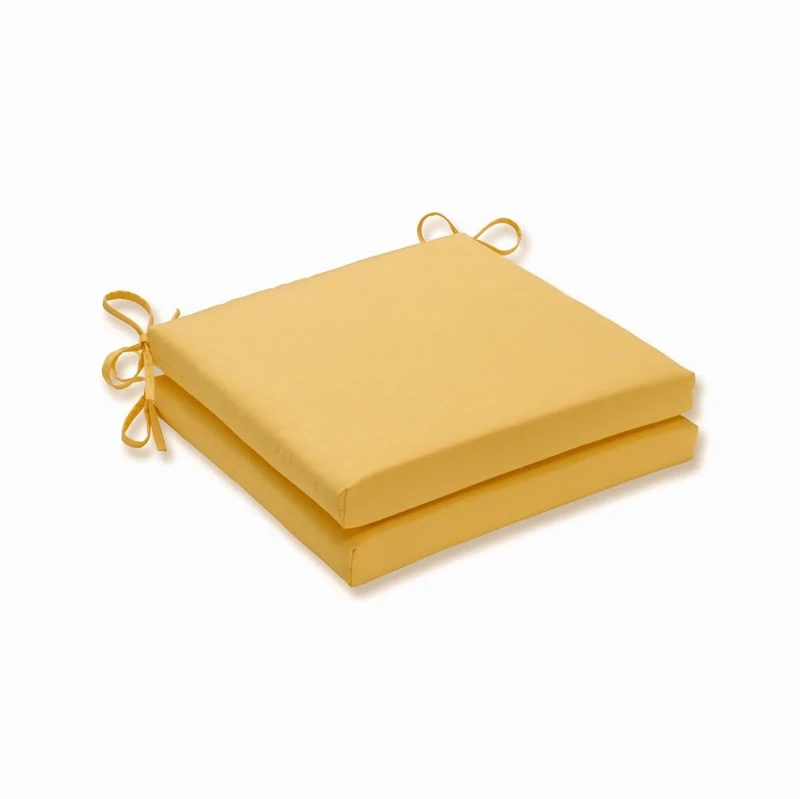 Pillow Perfect Canvas Buttercup Seat Cushion Set, Yellow, L X 20 in. W X 3 in. D