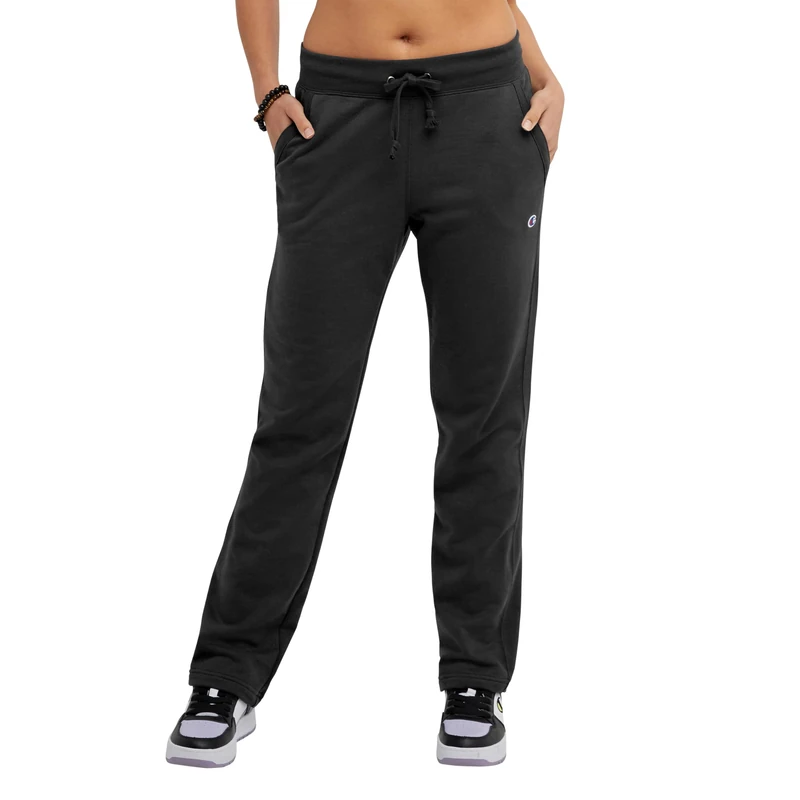 Champion Women's, Powerblend, Fleece, Comfortable Lounge Pants, 31" Sweatpants, Black, XS