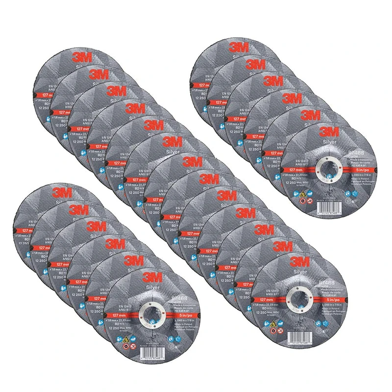 3M Silver Cut-Off Wheel, 87468, T27, 5 in x .045 in x 7/8 in, Pack of 25