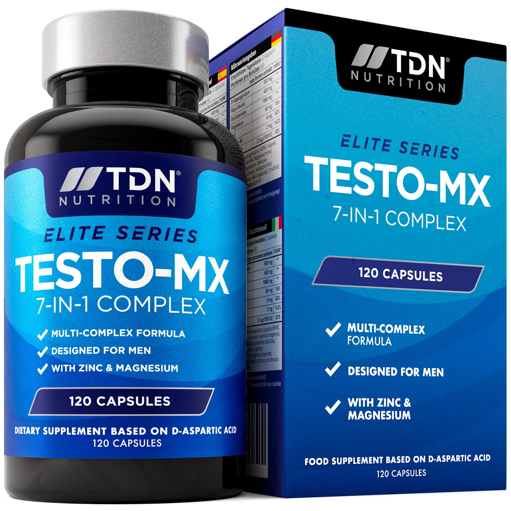 Testosterone Booster for Men - Premium Testosterone Supplements - Test Boosters with Zinc & Magnesium, Supports Normal Testosterone Levels & Muscle - Male Supplement, 60 Days Supply - UK Formulated