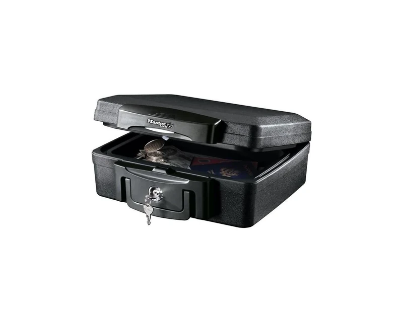 MASTER LOCK Certified Fireproof and Waterproof Safe Box with Key, 4.9L, 362 x 156 x 330 mm, Portable with carrying handle, for home and professionals
