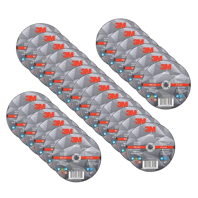 3M Silver Cut-Off Wheel, 87462, T1, 4 in x .060 in x 3/8 in,black